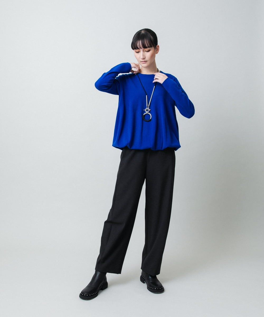 RHFAF20450 HIROKO KOSHINO(ヒロココシノ) バルーンシルエットニットプルオーバー/日本製 グレー