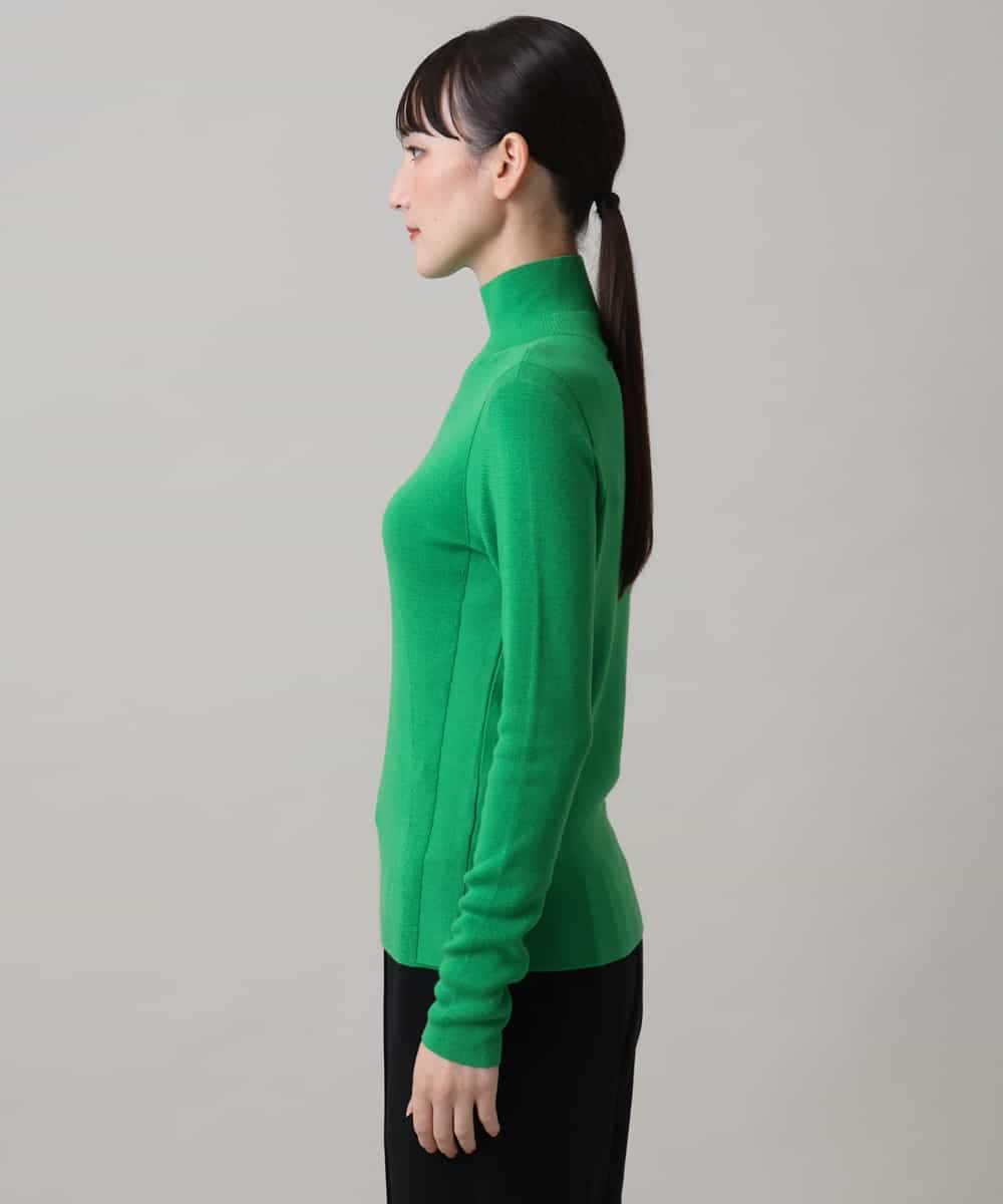 RHFAG02360 HIROKO KOSHINO(ヒロココシノ) テンセルウールハイネックニットプルオーバー グリーン