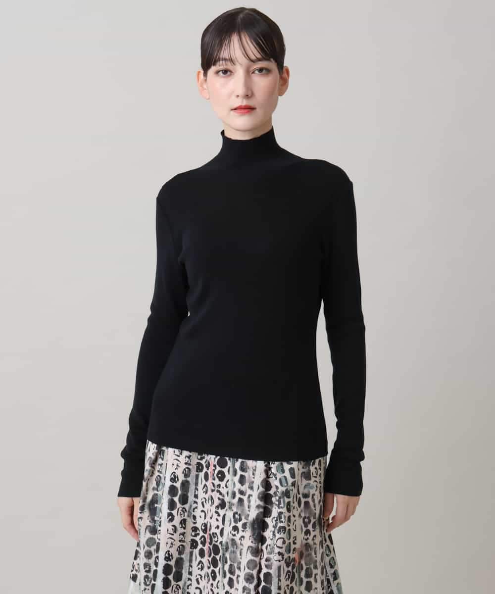 RHFAG02360 HIROKO KOSHINO テンセルウールハイネックニットプルオーバー