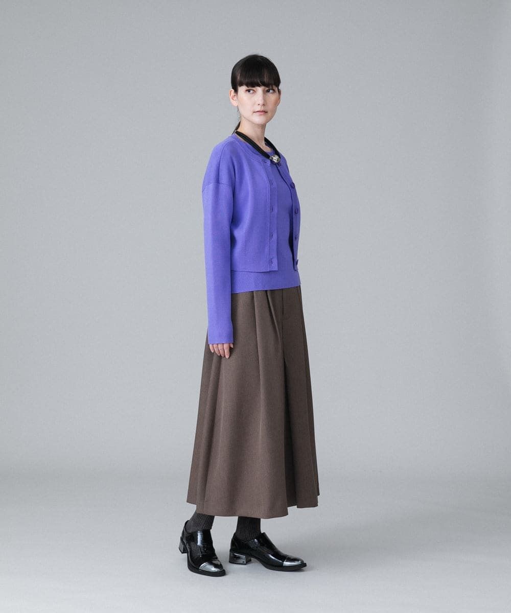 RHFAV56390 HIROKO KOSHINO(ヒロココシノ) ビスコースクロップド丈ニットプルオーバー オレンジ