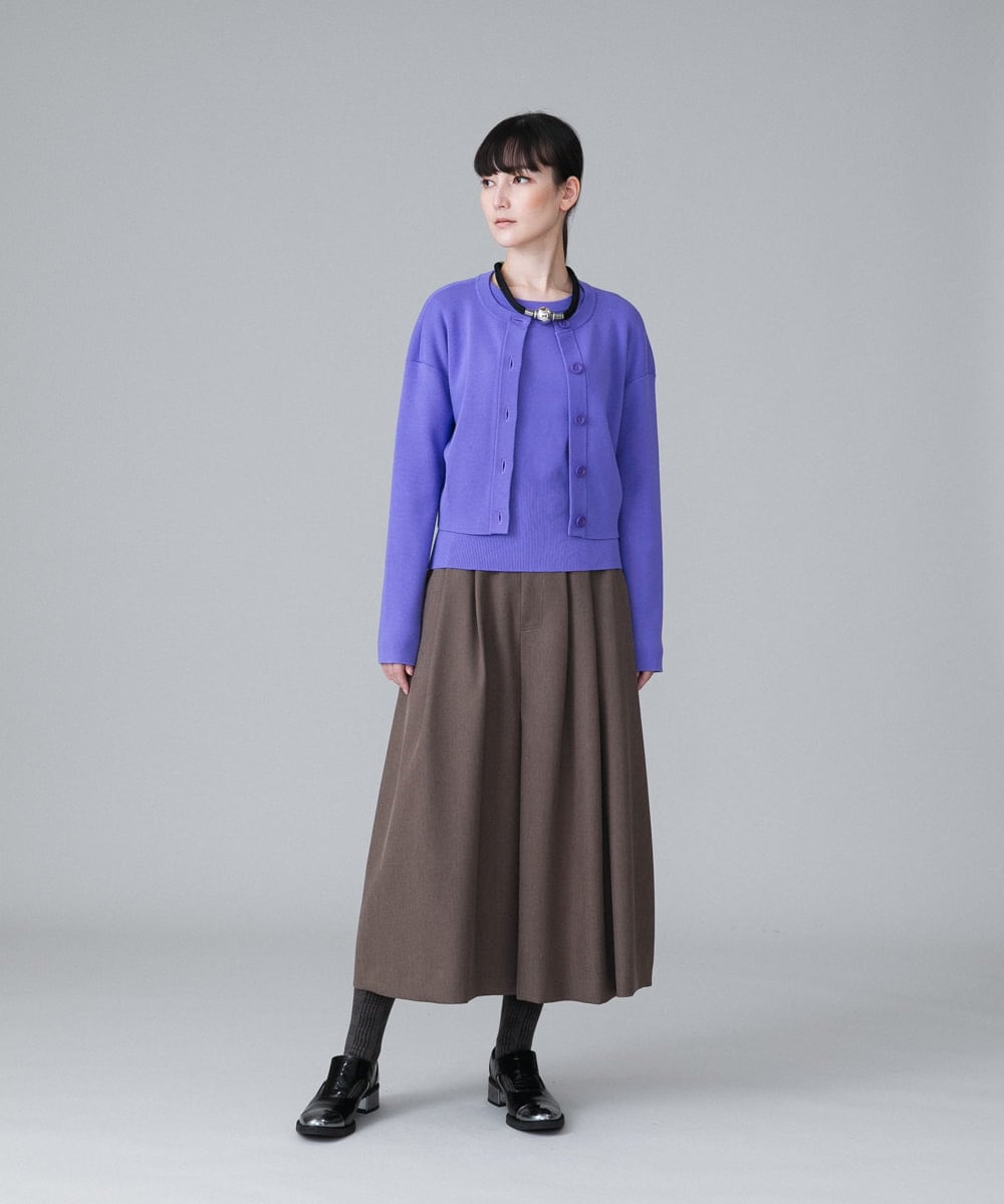 RHFAV56390 HIROKO KOSHINO(ヒロココシノ) ビスコースクロップド丈ニットプルオーバー オレンジ