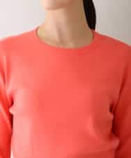 RHFAV56390 HIROKO KOSHINO(ヒロココシノ) ビスコースクロップド丈ニットプルオーバー オレンジ