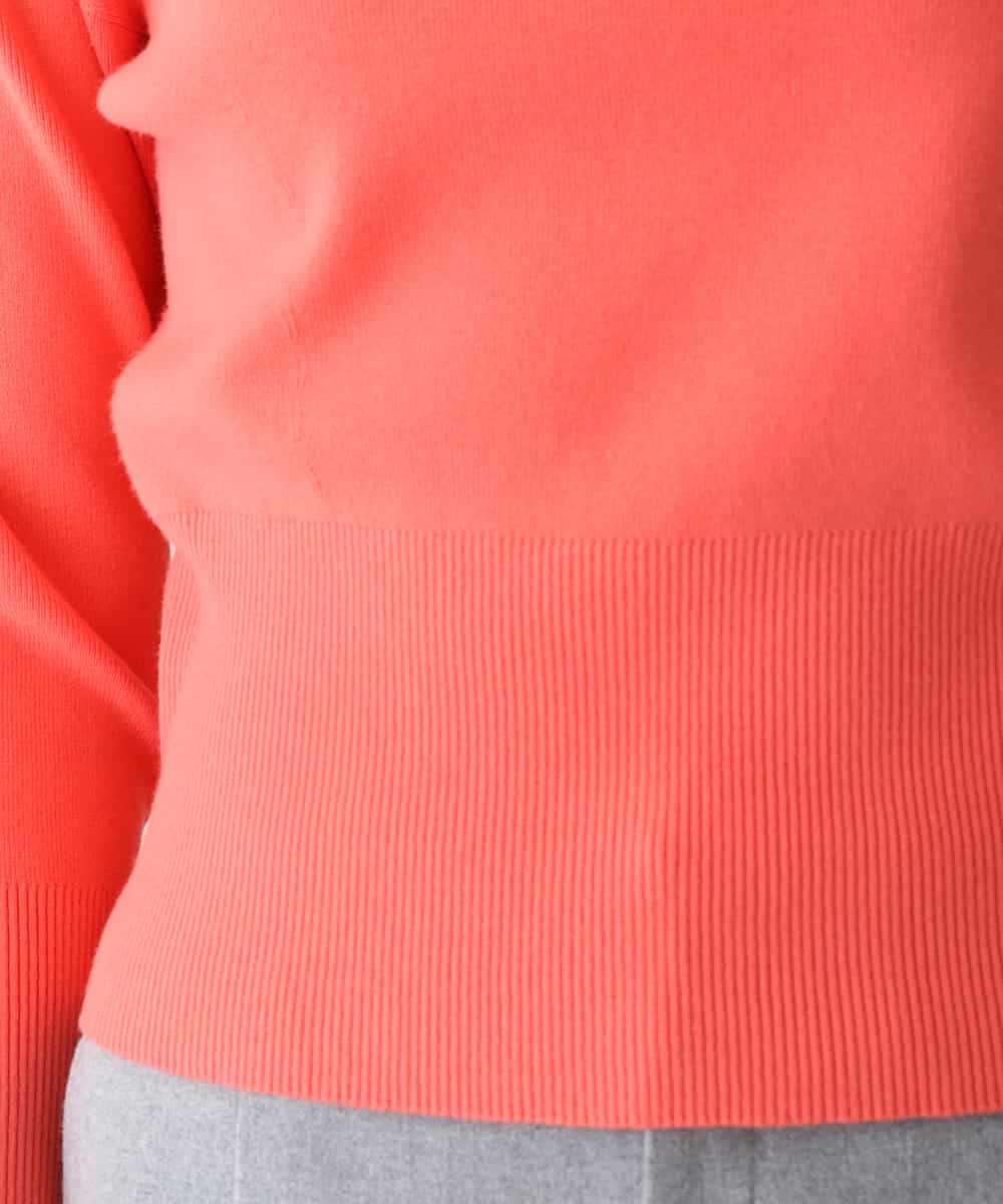 RHFAV56390 HIROKO KOSHINO(ヒロココシノ) ビスコースクロップド丈ニットプルオーバー オレンジ