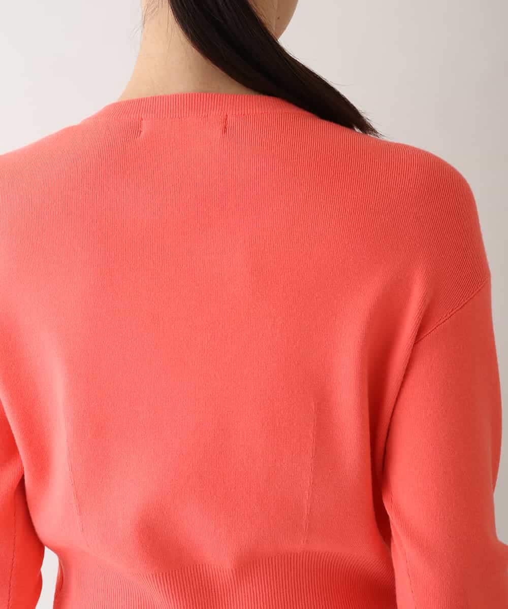 RHFAV56390 HIROKO KOSHINO(ヒロココシノ) ビスコースクロップド丈ニットプルオーバー オレンジ