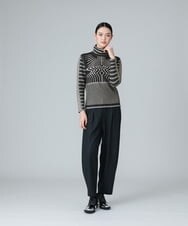 RHFAX61390 HIROKO KOSHINO(ヒロココシノ) 【日本製】オリジナルモチーフニットプルオーバー ブラック