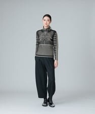 RHFAX61390 HIROKO KOSHINO(ヒロココシノ) 【日本製】オリジナルモチーフニットプルオーバー ブラック