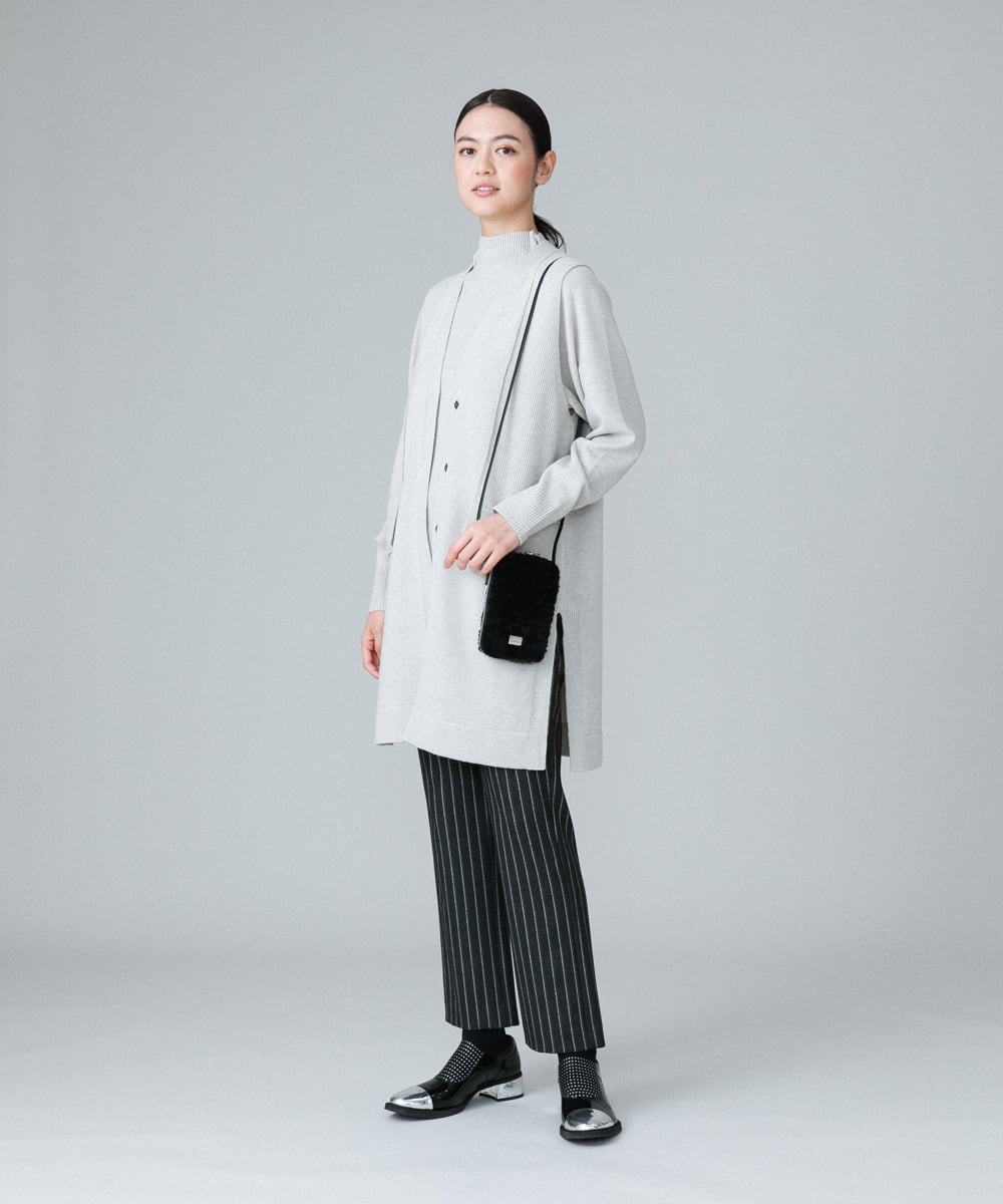 RHFAX71390 HIROKO KOSHINO(ヒロココシノ) ボトルネックニットプルオーバー ベージュ
