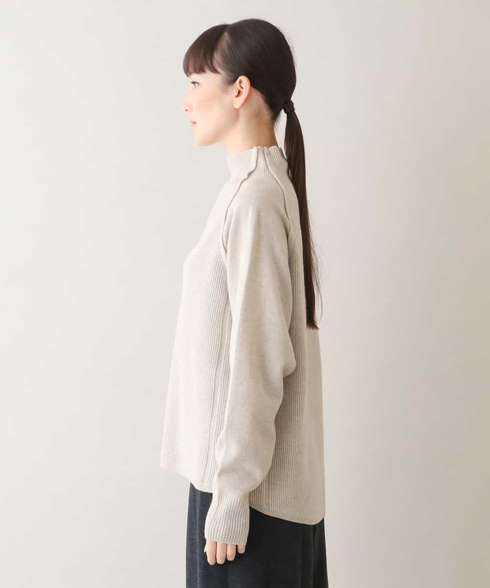 RHFAX71390 HIROKO KOSHINO(ヒロココシノ) ボトルネックニットプルオーバー ベージュ
