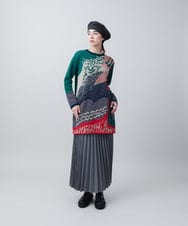 コレクションモチーフジャカードニットチュニック/日本製(ニット