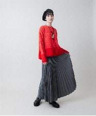 RHFCC04490 HIROKO KOSHINO(ヒロココシノ) MIXカラーブークレーニットプルオーバー/日本製 レッド