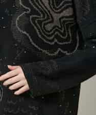 RHFCD35690 HIROKO KOSHINO(ヒロココシノ) ラメフラワージャカードニット/日本製 ブラック