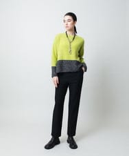 RHFCD37490 HIROKO KOSHINO(ヒロココシノ) バイカラーブークレヤーンニット/日本製 イエロー