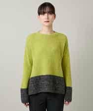 RHFCD37490 HIROKO KOSHINO(ヒロココシノ) バイカラーブークレヤーンニット/日本製 イエロー