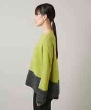 RHFCD37490 HIROKO KOSHINO(ヒロココシノ) バイカラーブークレヤーンニット/日本製 イエロー