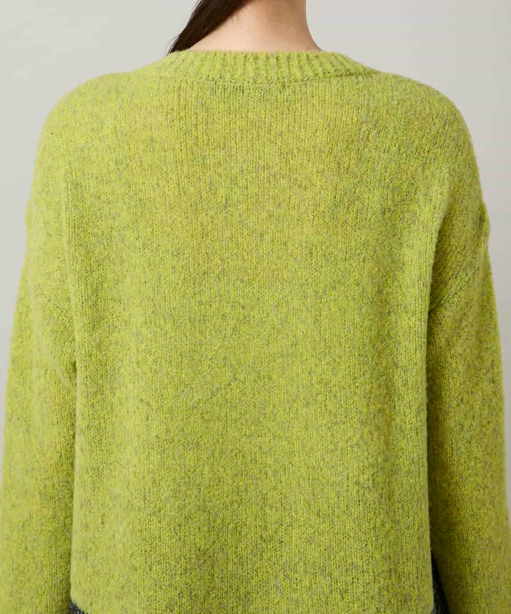 RHFCD37490 HIROKO KOSHINO(ヒロココシノ) バイカラーブークレヤーンニット/日本製 イエロー