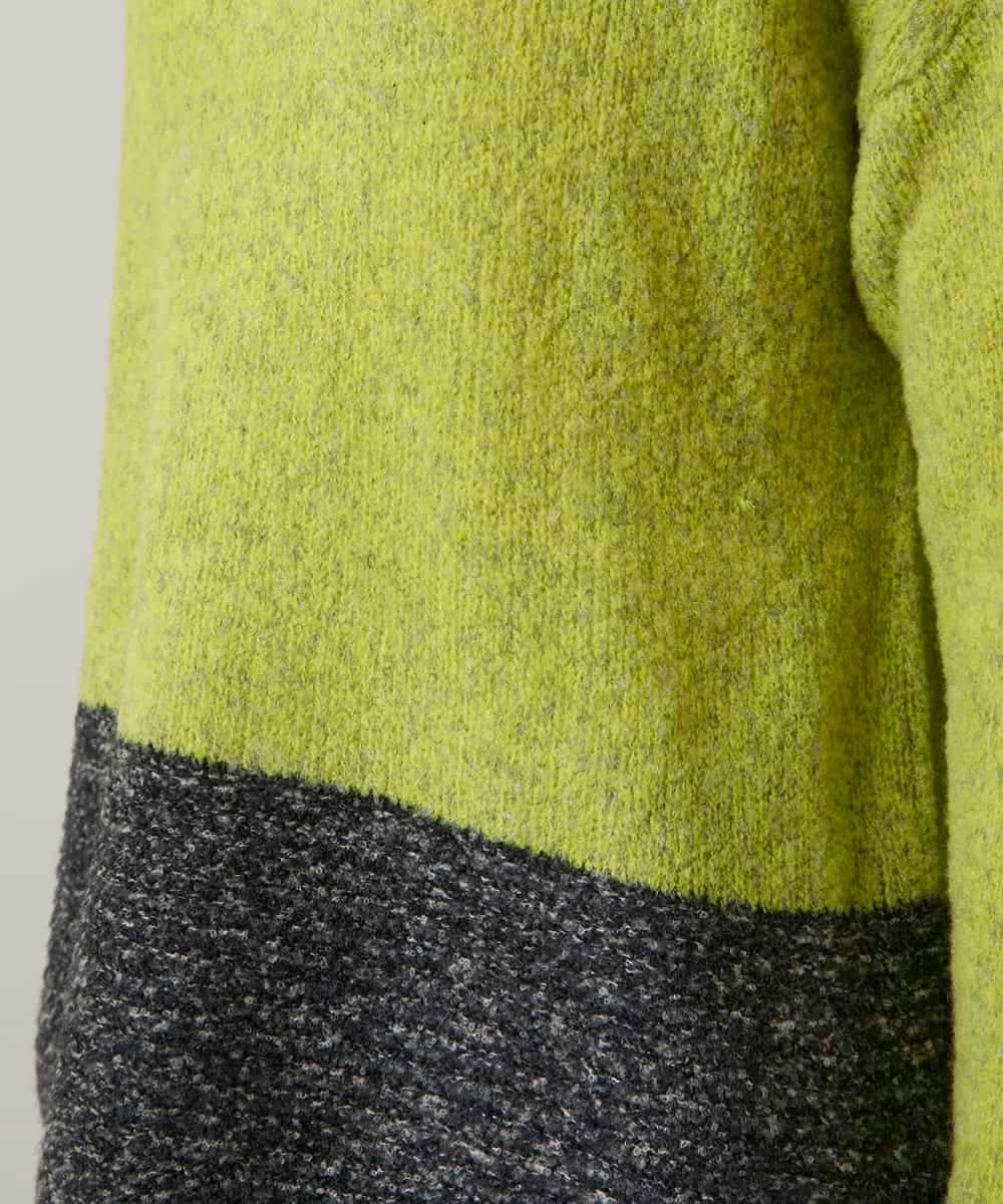 RHFCD37490 HIROKO KOSHINO(ヒロココシノ) バイカラーブークレヤーンニット/日本製 イエロー