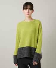 RHFCD37490 HIROKO KOSHINO(ヒロココシノ) バイカラーブークレヤーンニット/日本製 イエロー