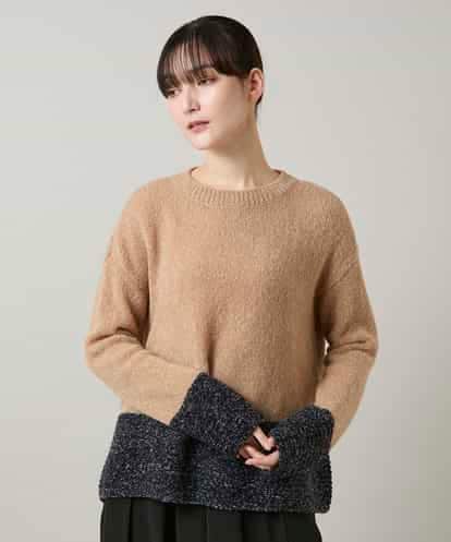 RHFCD37490 HIROKO KOSHINO バイカラーブークレヤーンニット/日本製