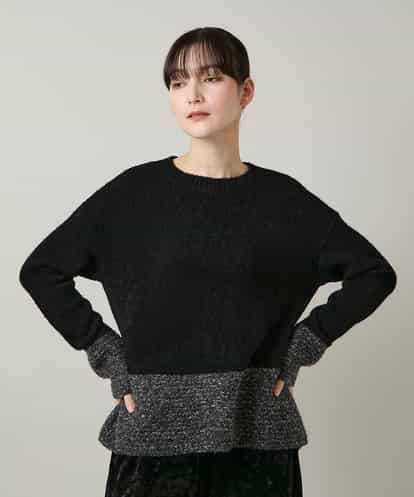 RHFCD37490 HIROKO KOSHINO バイカラーブークレヤーンニット/日本製