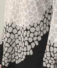 RHFED40730 HIROKO KOSHINO(ヒロココシノ) 幾何モチーフデザインチュニックニット/日本製 ベージュ