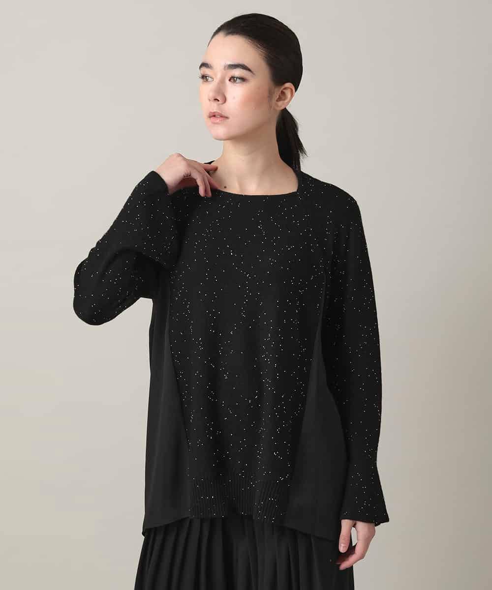 RHFED43730 HIROKO KOSHINO(ヒロココシノ) スキャッタービーズジョイントニット ブラック