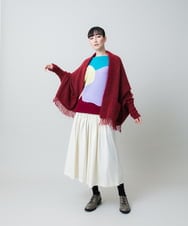 RHFED45690 HIROKO KOSHINO(ヒロココシノ) ブロックアートインターシャドルマンニット/日本製 マルチ