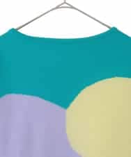 RHFED45690 HIROKO KOSHINO(ヒロココシノ) ブロックアートインターシャドルマンニット/日本製 マルチ