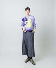 RHFED46670 HIROKO KOSHINO(ヒロココシノ) ブロックアートインターシャニットプルオーバー/日本製 マルチ