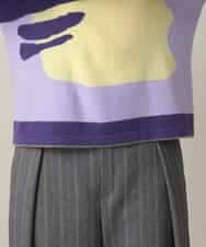 RHFED46670 HIROKO KOSHINO(ヒロココシノ) ブロックアートインターシャニットプルオーバー/日本製 マルチ