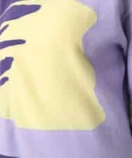 RHFED46670 HIROKO KOSHINO(ヒロココシノ) ブロックアートインターシャニットプルオーバー/日本製 マルチ