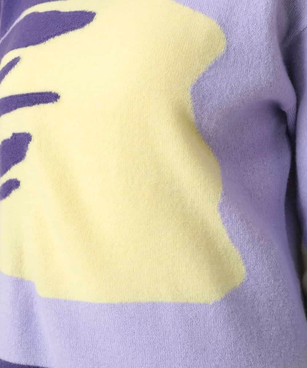 RHFED46670 HIROKO KOSHINO(ヒロココシノ) ブロックアートインターシャニットプルオーバー/日本製 マルチ