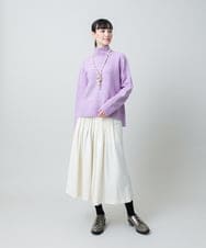 RHFED47690 HIROKO KOSHINO(ヒロココシノ) 幾何ジャカードウールニットプルオーバー/日本製 パープル