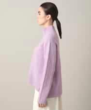 RHFED47690 HIROKO KOSHINO(ヒロココシノ) 幾何ジャカードウールニットプルオーバー/日本製 パープル