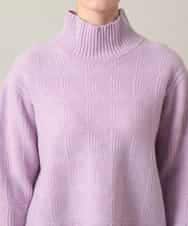 RHFED47690 HIROKO KOSHINO(ヒロココシノ) 幾何ジャカードウールニットプルオーバー/日本製 パープル