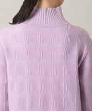 RHFED47690 HIROKO KOSHINO(ヒロココシノ) 幾何ジャカードウールニットプルオーバー/日本製 パープル