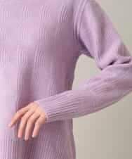 RHFED47690 HIROKO KOSHINO(ヒロココシノ) 幾何ジャカードウールニットプルオーバー/日本製 パープル