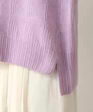 RHFED47690 HIROKO KOSHINO(ヒロココシノ) 幾何ジャカードウールニットプルオーバー/日本製 パープル