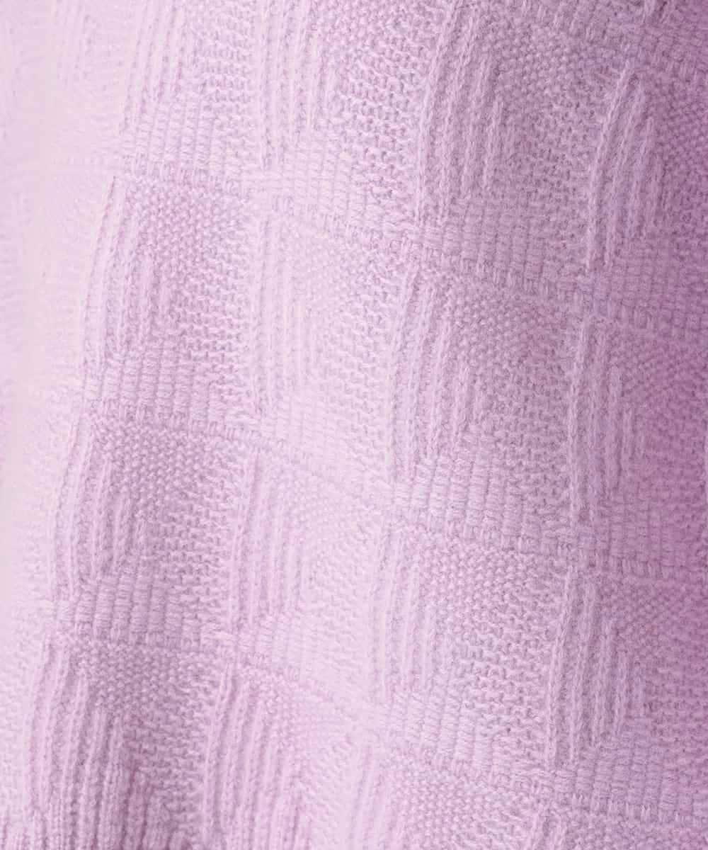 RHFED47690 HIROKO KOSHINO(ヒロココシノ) 幾何ジャカードウールニットプルオーバー/日本製 パープル