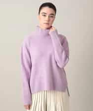 RHFED47690 HIROKO KOSHINO(ヒロココシノ) 幾何ジャカードウールニットプルオーバー/日本製 パープル