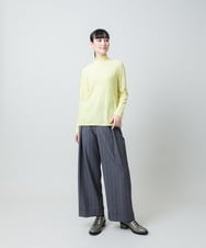 RHFED48340 HIROKO KOSHINO(ヒロココシノ) ホールガーメントタートルネックプルオーバー/日本製 ライトイエロー