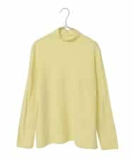 RHFED48340 HIROKO KOSHINO(ヒロココシノ) ホールガーメントタートルネックプルオーバー/日本製 ライトイエロー