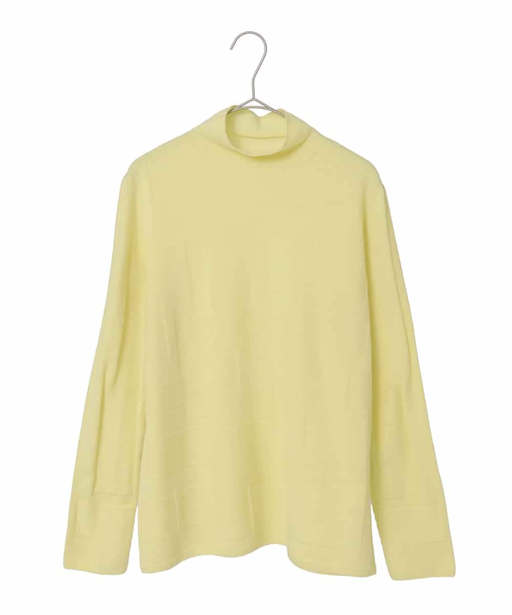 RHFED48340 HIROKO KOSHINO(ヒロココシノ) ホールガーメントタートルネックプルオーバー/日本製 ライトイエロー