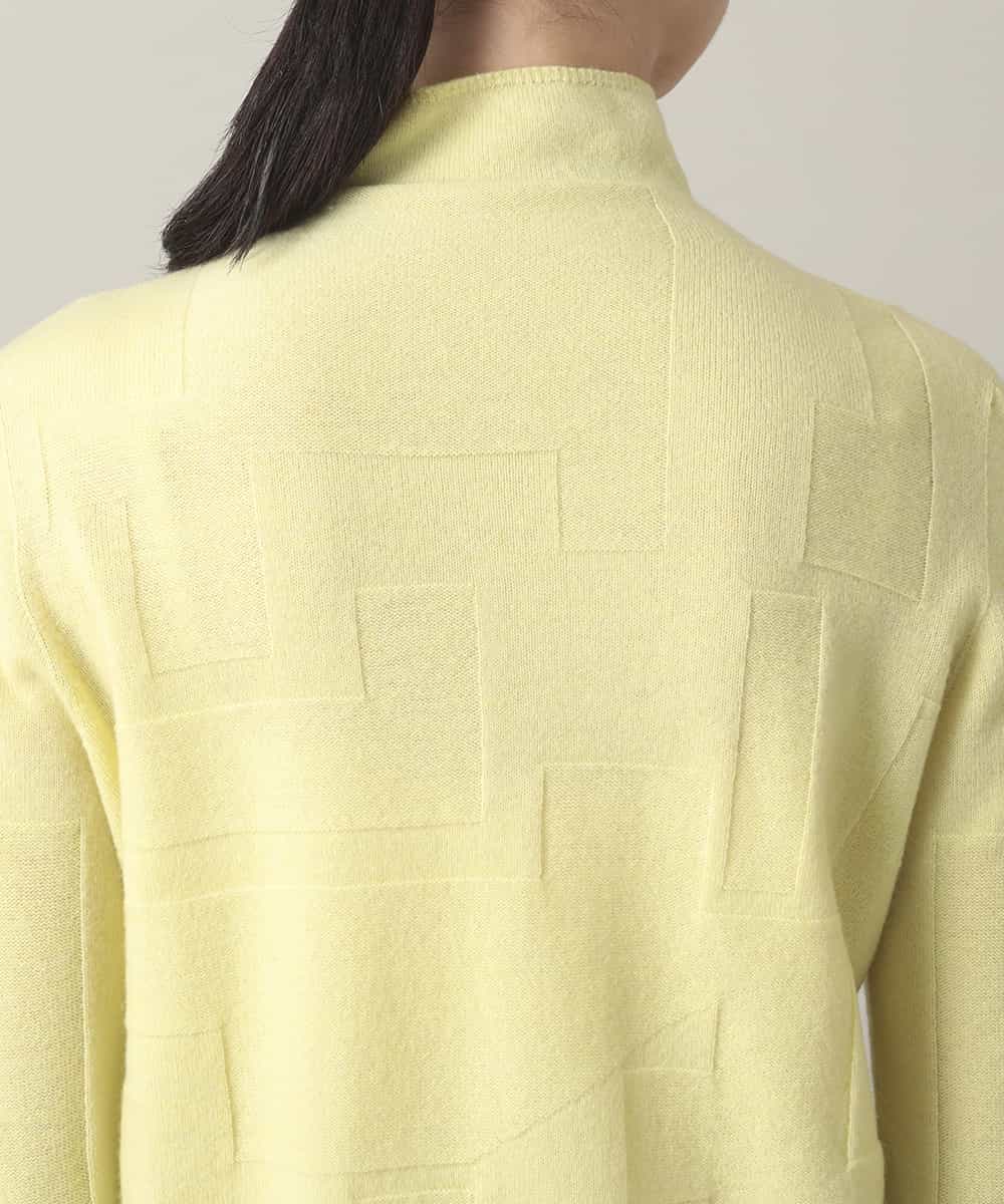 RHFED48340 HIROKO KOSHINO(ヒロココシノ) ホールガーメントタートルネックプルオーバー/日本製 ライトイエロー
