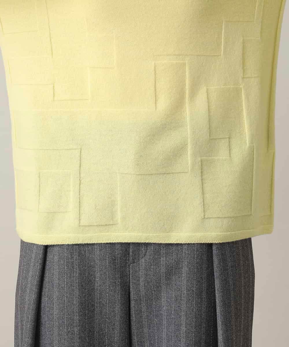 RHFED48340 HIROKO KOSHINO(ヒロココシノ) ホールガーメントタートルネックプルオーバー/日本製 ライトイエロー