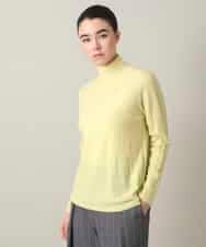 RHFED48340 HIROKO KOSHINO(ヒロココシノ) ホールガーメントタートルネックプルオーバー/日本製 ライトイエロー