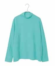 RHFED48340 HIROKO KOSHINO(ヒロココシノ) ホールガーメントタートルネックプルオーバー/日本製 ライトブルー