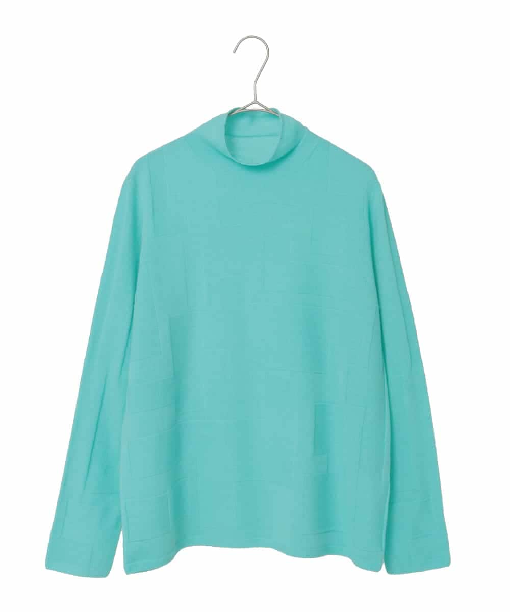 RHFED48340 HIROKO KOSHINO(ヒロココシノ) ホールガーメントタートルネックプルオーバー/日本製 ライトブルー