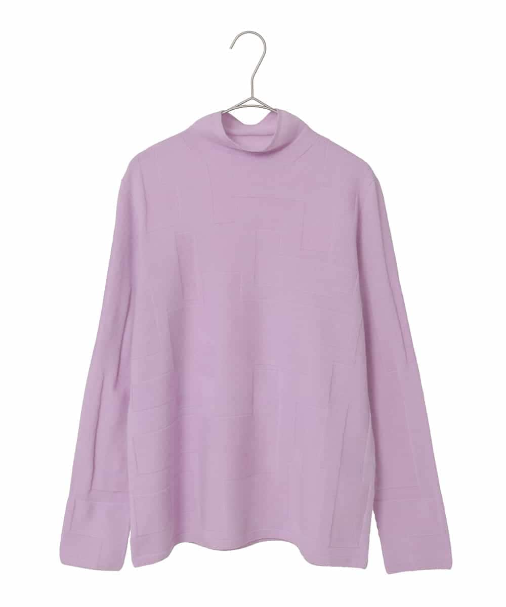 RHFED48340 HIROKO KOSHINO(ヒロココシノ) ホールガーメントタートルネックプルオーバー/日本製 パープル
