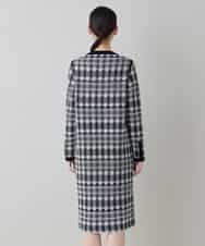 RHFED56830 HIROKO KOSHINO(ヒロココシノ) チェックジャカードニットワンピース ブラック