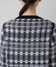 RHFED56830 HIROKO KOSHINO(ヒロココシノ) チェックジャカードニットワンピース ブラック